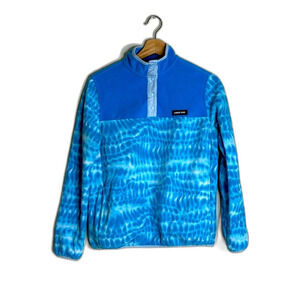 Lands End Tie Dye Quarter Snap Heritage Fleece Pullover size XS
